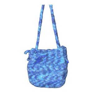 Handmade Felted Wool Bag Blue Boho Artisanal Indie Cottagecore Cozy Chic